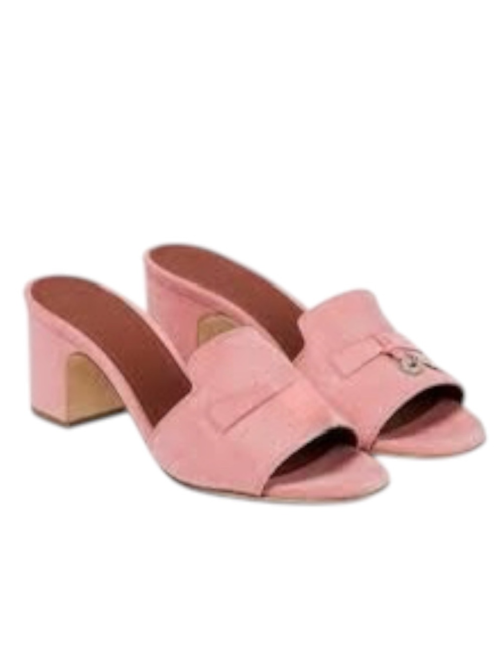 Loro Piana Summer Charms Sandal Heel in Pink Suede Size 38/US 8 *READ*